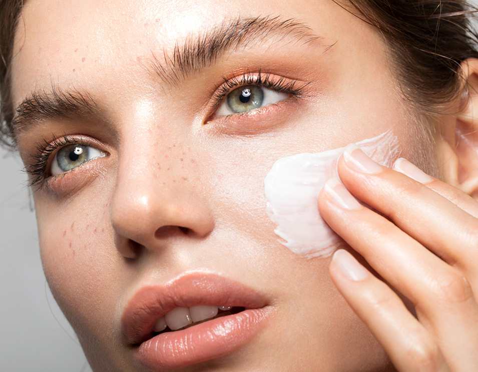 Woman’s face, Acne and Acne Scar Treatments